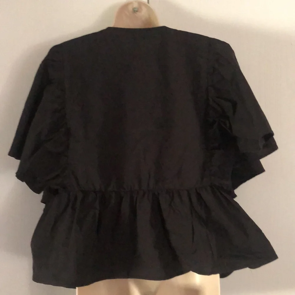 Eloquii woman’s black tie front wrap  blouse - Picture 10 of 13